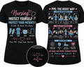 Nursing PPE: The Right Way-Donning & Doffing Educational T-Shirt